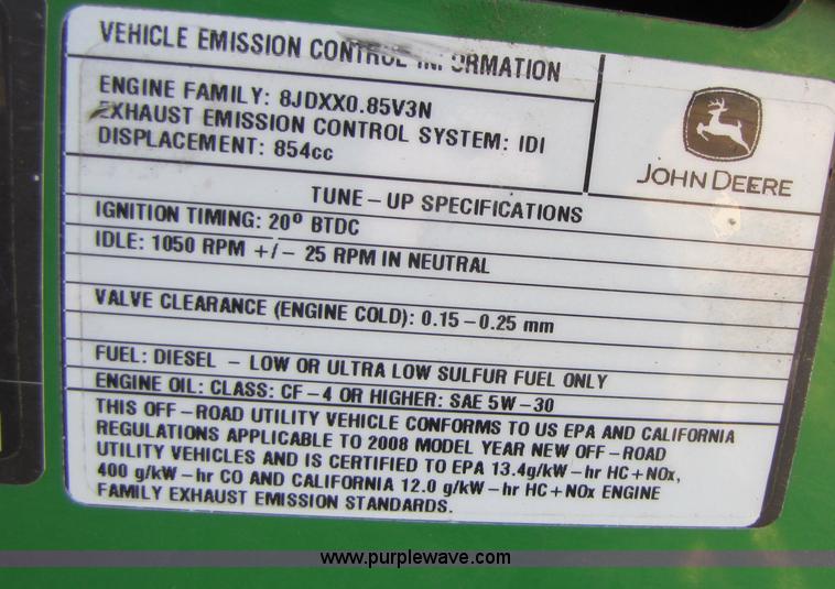 image for item A4610 John Deere 850D Gator utility vehicle