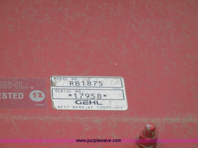 image for item H9088 Gehl TDC 1875 round baler