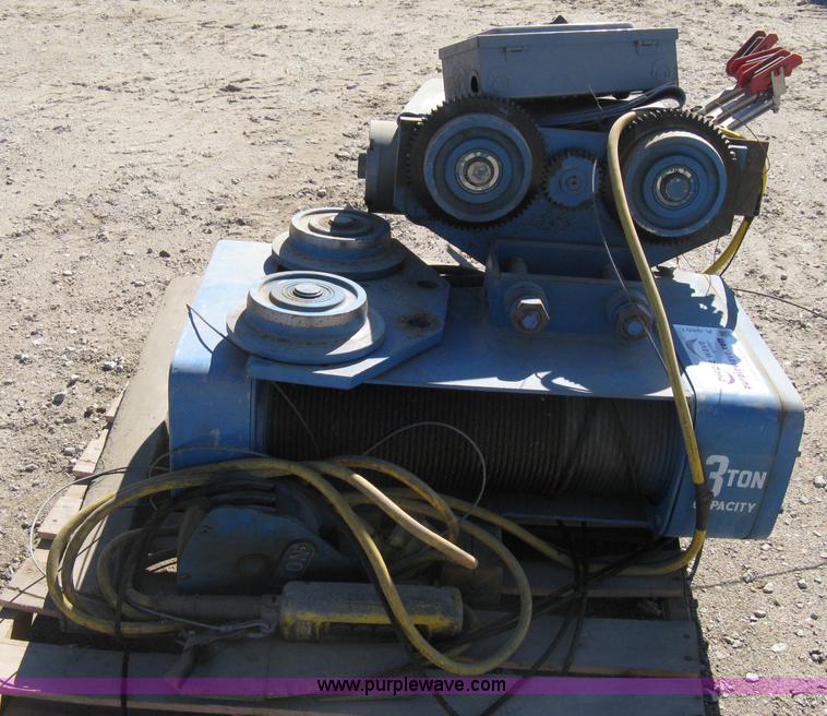 image for item A4461 Shaw-Box motor driven trolley and three ton hoist