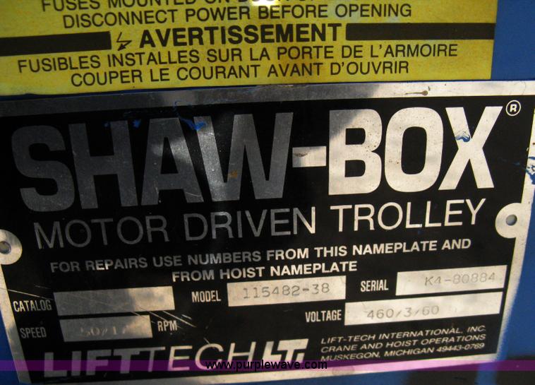 image for item A4461 Shaw-Box motor driven trolley and three ton hoist