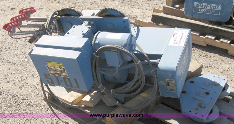 image for item A4462 Shaw-Box motor driven trolley and three ton hoist
