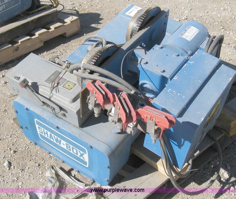 image for item A4462 Shaw-Box motor driven trolley and three ton hoist