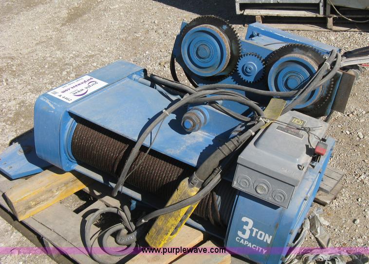 image for item A4462 Shaw-Box motor driven trolley and three ton hoist