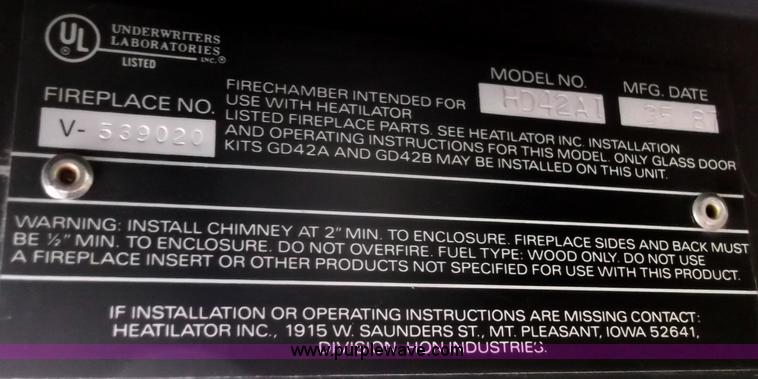 image for item B5066 2010 wood burning fireplace