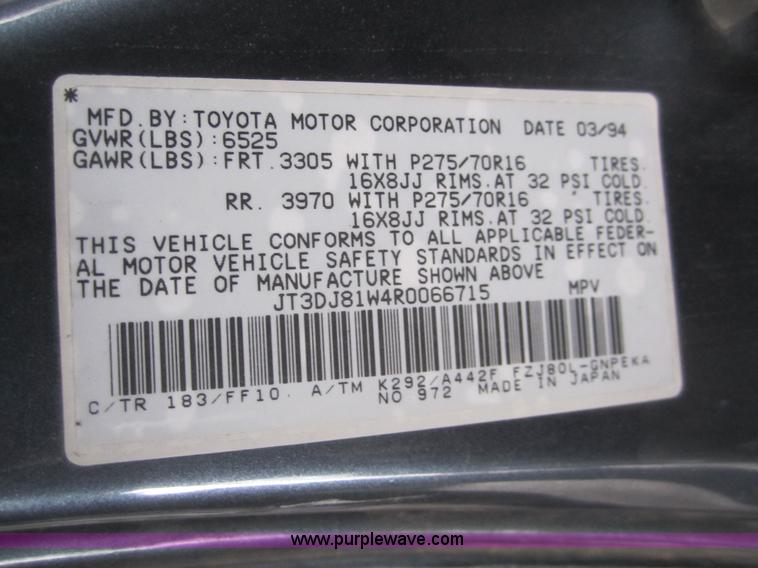 image for item B5546 1994 Toyota Land Cruiser SUV