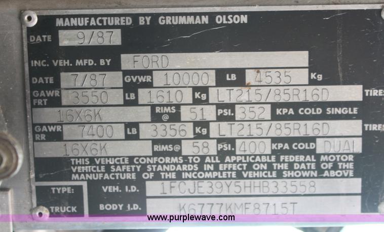 image for item B8664 1987 Ford E350 panel van