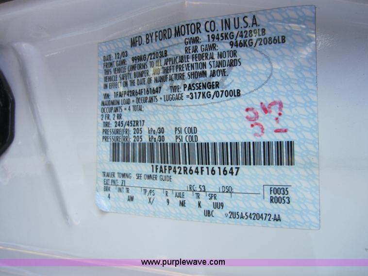 image for item C5197 2004 Ford Mustang Mach 1