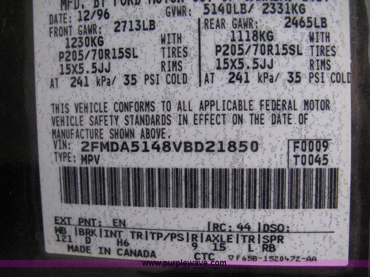 image for item A4479 1997 Ford Windstar six-passenger mini van