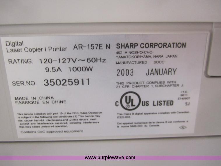 image for item B5558 Sharp AR-157E digital image copier