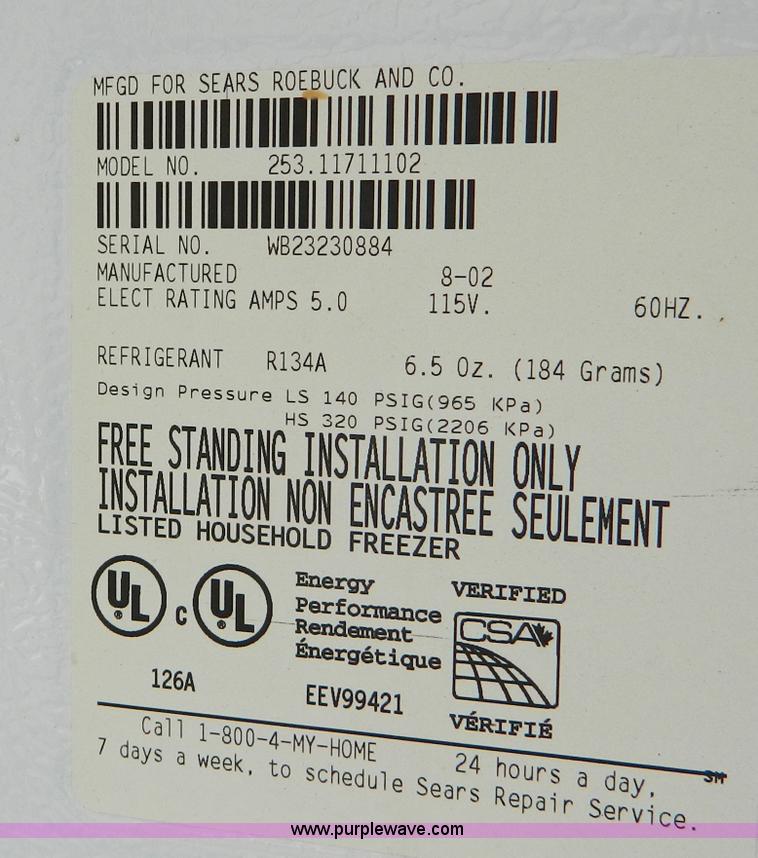 image for item C9426 Kenmore chest freezer