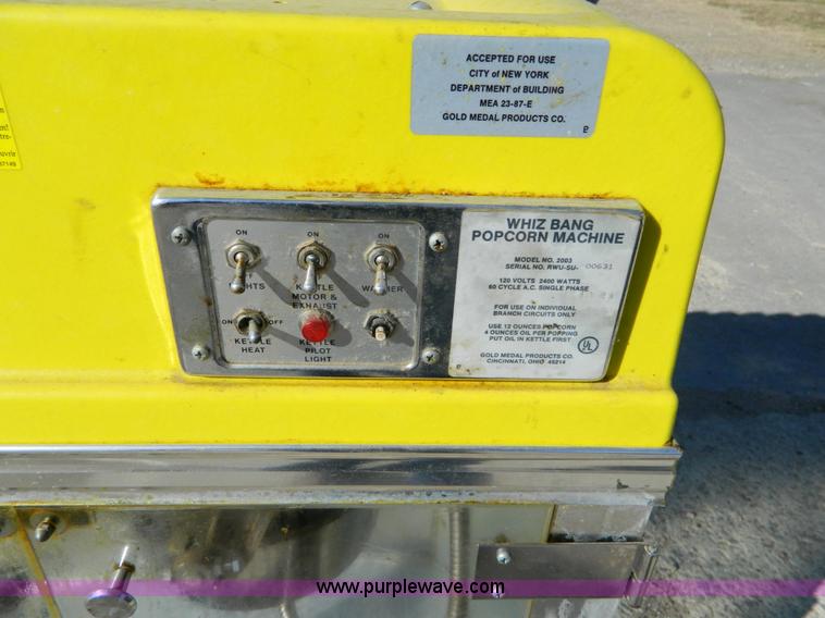 image for item C9428 2003 Whiz Bang electric popcorn machine