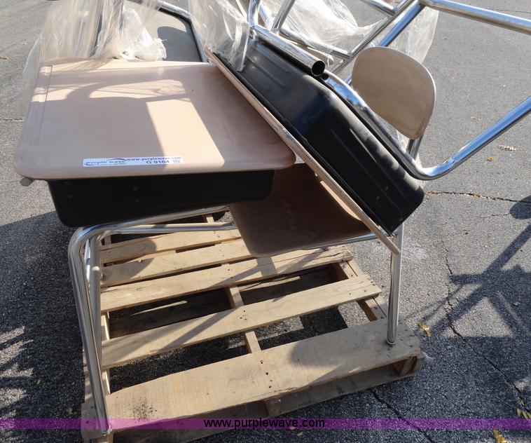 image for item G9164 Approximately 25 school desks with chairs