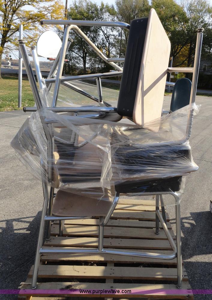 image for item G9164 Approximately 25 school desks with chairs