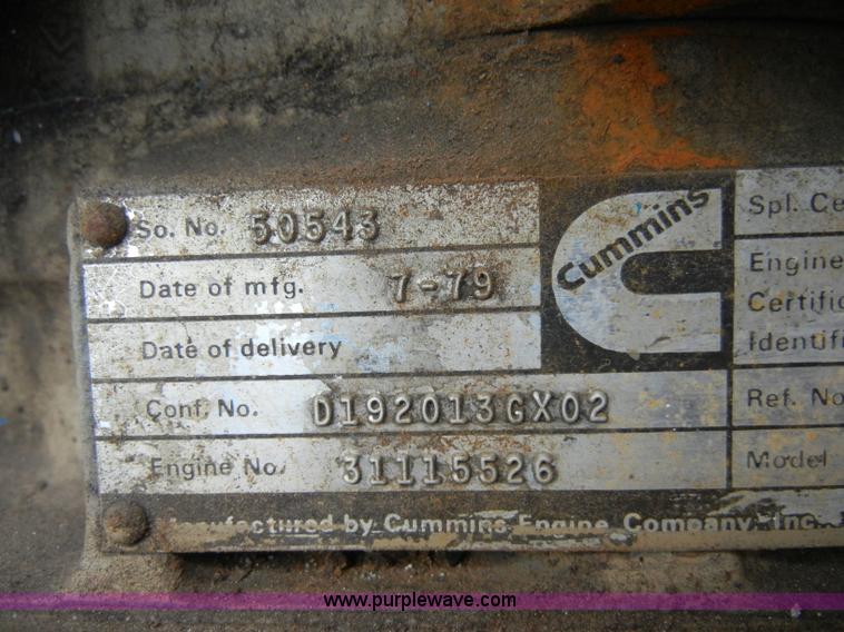 image for item H9143 Cummins Standby power emergency duty generator with skids