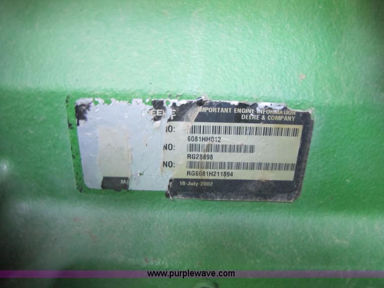 image for item A5165 2002 John Deere 9750 STS RWA combine