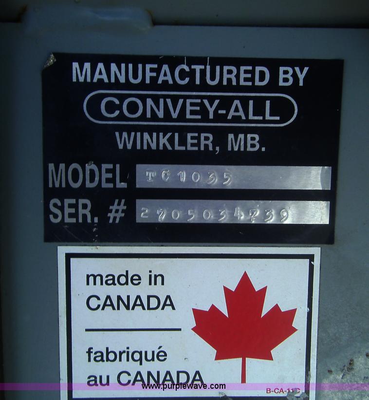 image for item A1668 2004 Convey All TC1035 belt conveyor