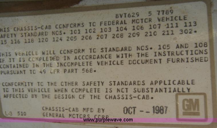 image for item A3320 1988 Chevrolet C60 grain truck