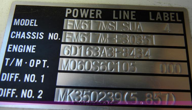 image for item A3322 1999 Mitsubishi FM617 box truck