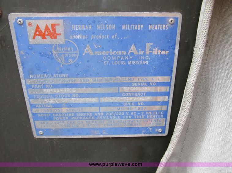 1977 AAF Herman Nelson portable aviation heater and trailer in Moberly