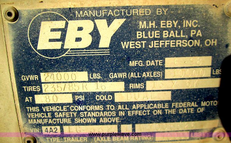 image for item B3114 1998 Eby 45' gooseneck stock trailer