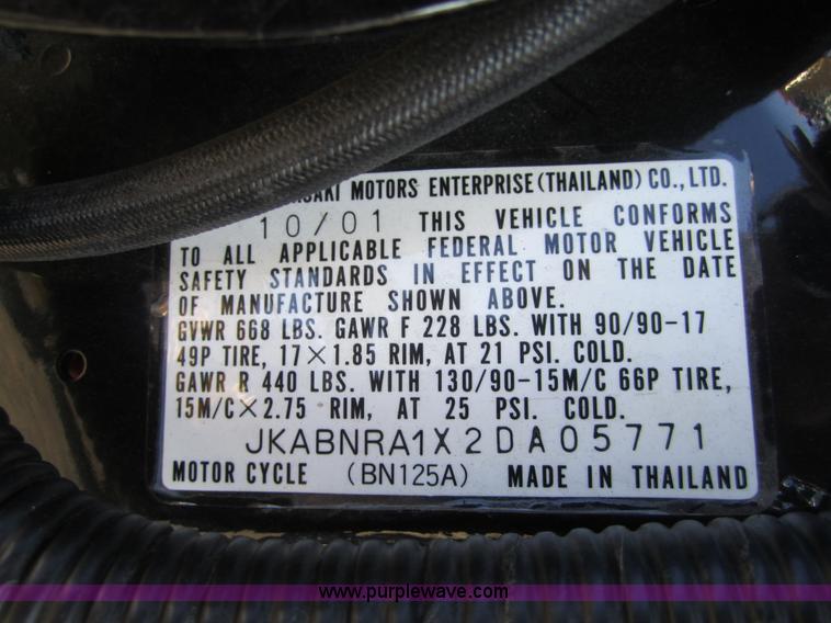 image for item B9044 2002 Kawasaki Eliminator 125cc motorcycle