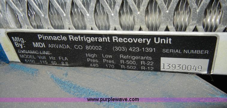 image for item H9125 (3) Pinnacle Dynamic 5150 line refrigerant recoverers