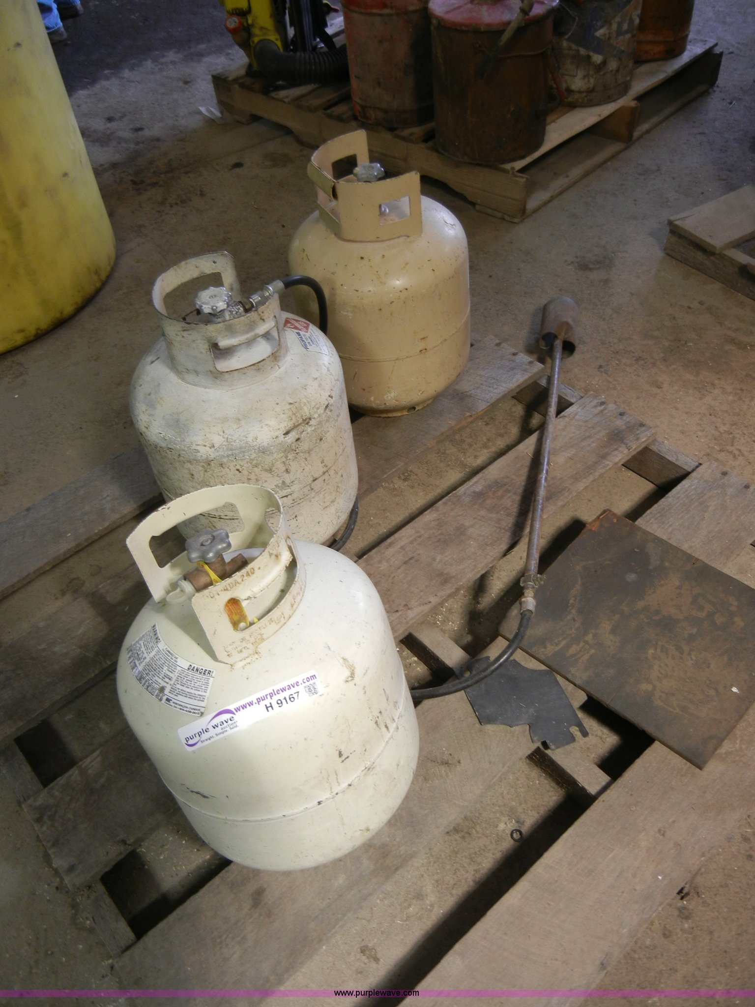 (3) propane bottle with burner in Lawrence, KS Item H9167 sold