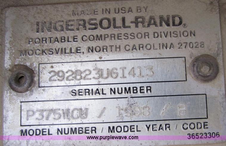 image for item A5688 1998 Ingersoll Rand P375WCU air compressor