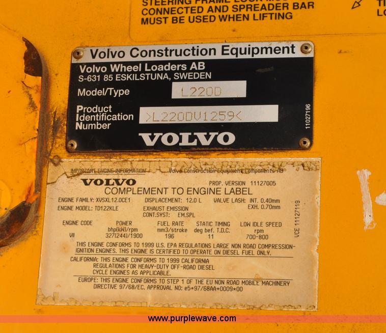 image for item A5750 Volvo L220D wheel loader