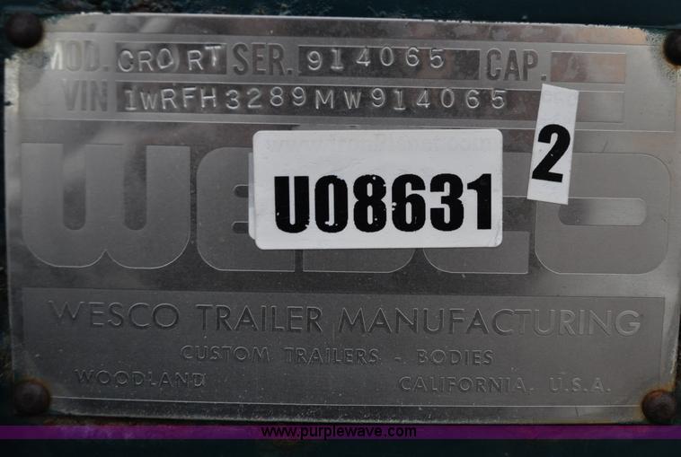 image for item A5755 1991 Westco 22' transfer trailer