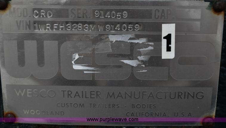 image for item A5756 1991 Westco 25' transfer trailer