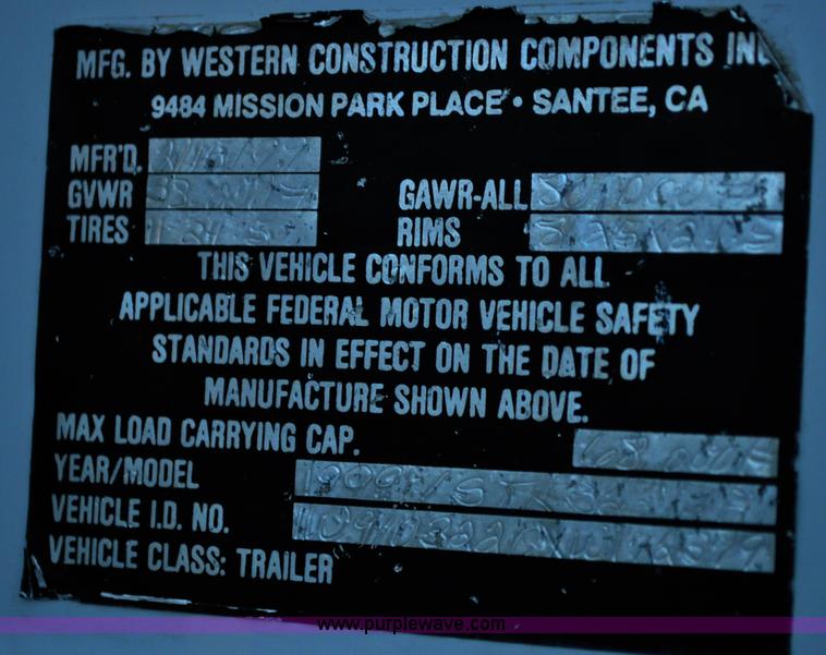 image for item A5757 1999 Western 35' end dump trailer