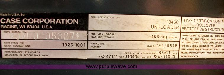 image for item A5761 1997 Case 1845C skid steer