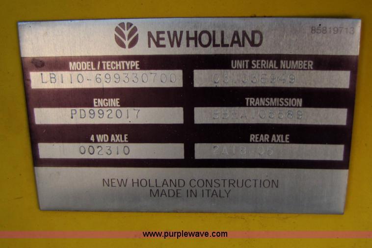 image for item B2133 2003 New Holland LB110 backhoe