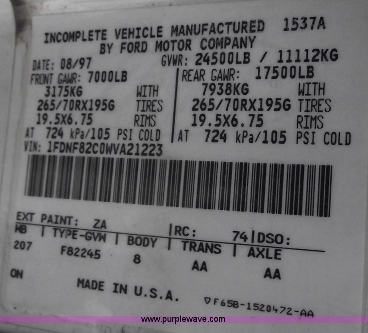 image for item C5734 1998 Ford F800 bucket/boom truck