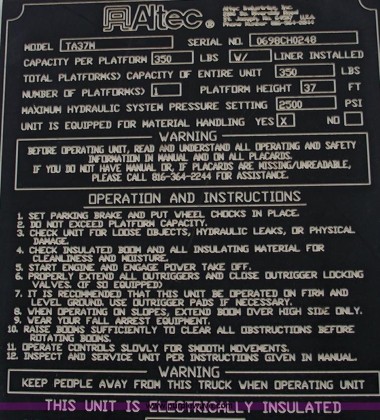 image for item C5734 1998 Ford F800 bucket/boom truck