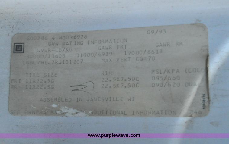 image for item A5711 1994 Chevrolet Kodiak service truck