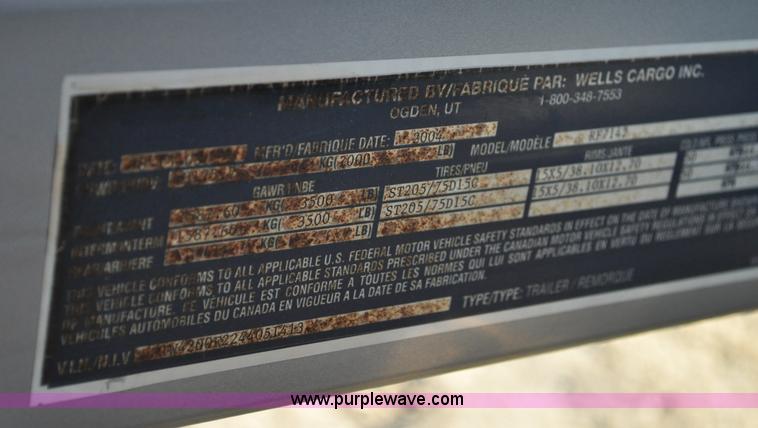 image for item A5720 2004 Wells Cargo RF7142 enclosed trailer with Rhino Liner mobile system