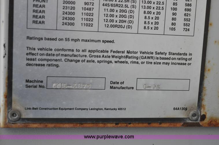 image for item A5748 1995 Link-Belt HTC-850 50 ton crane