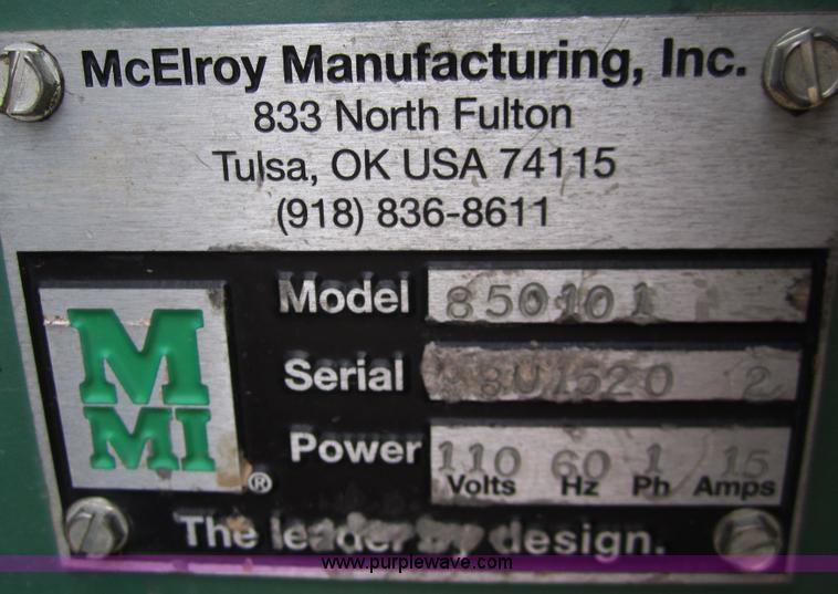image for item B3082 McElroy 850101 PE fusion machine