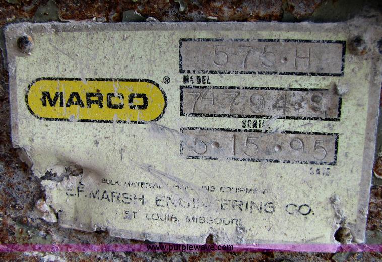 image for item B2036 1995 Marco 30" x 120' portable radial stacking conveyor