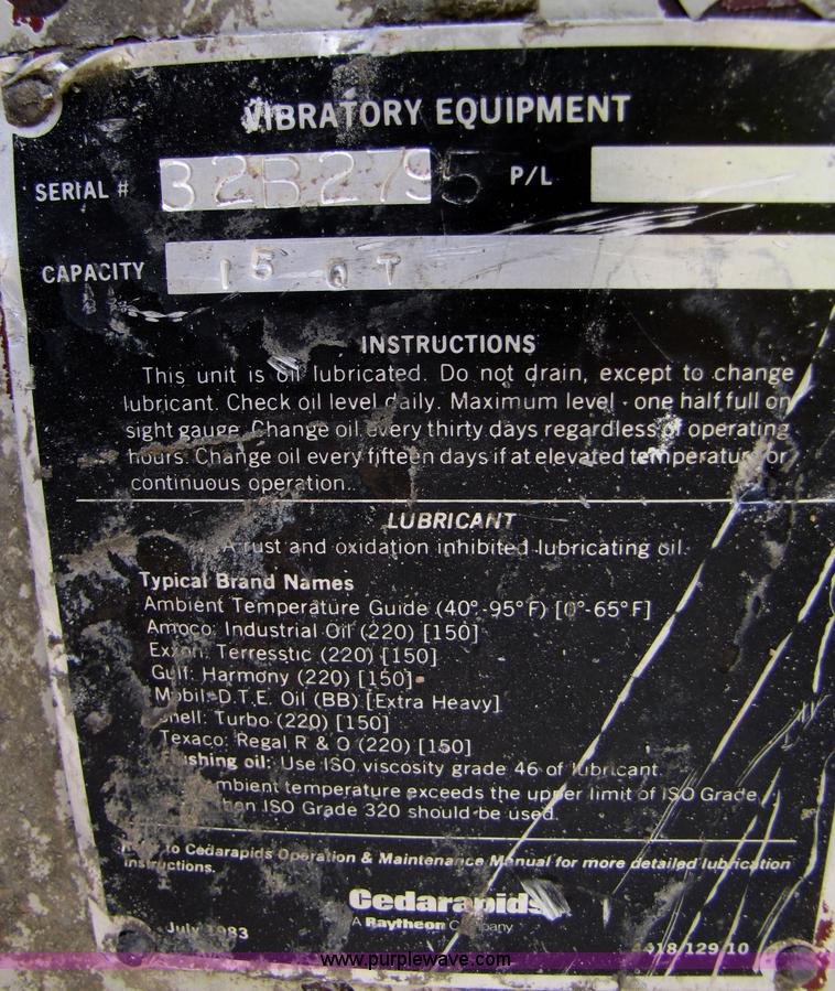 image for item B2037 1995 Cedarapids 8' x 20' vibrator portable three deck incline screening plant