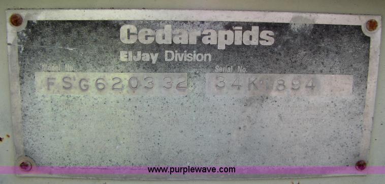 image for item B2039 1995 Cedarapids FSGC20332 horizontal portable screening plant