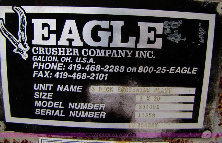 image for item B2044 Eagle 6'x20' three-deck portable screening plant