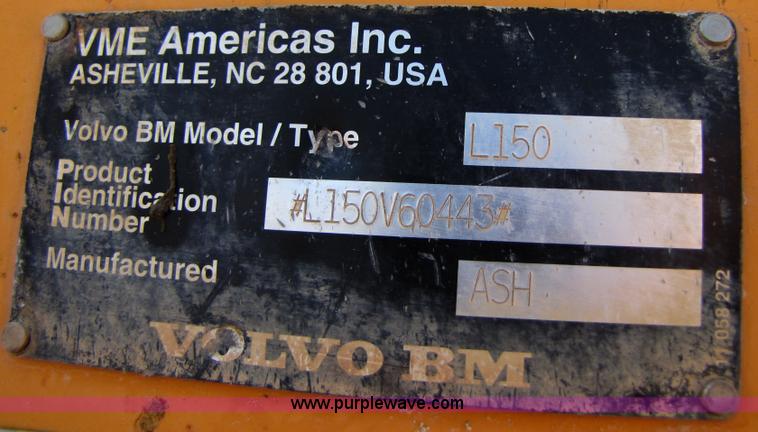 image for item B2055 1995 Volvo L150 articulating wheel loader