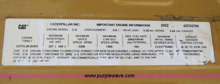 image for item B2109 2002 Caterpillar 330CL excavator