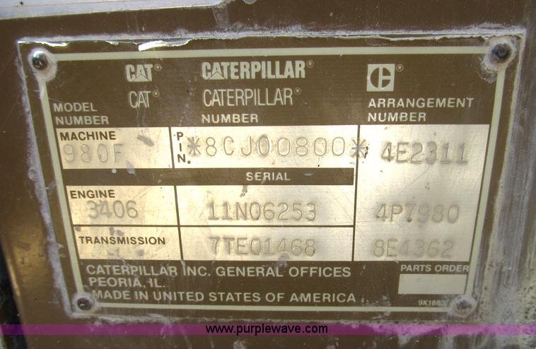 image for item B2112 1993 Caterpillar 980F wheel loader