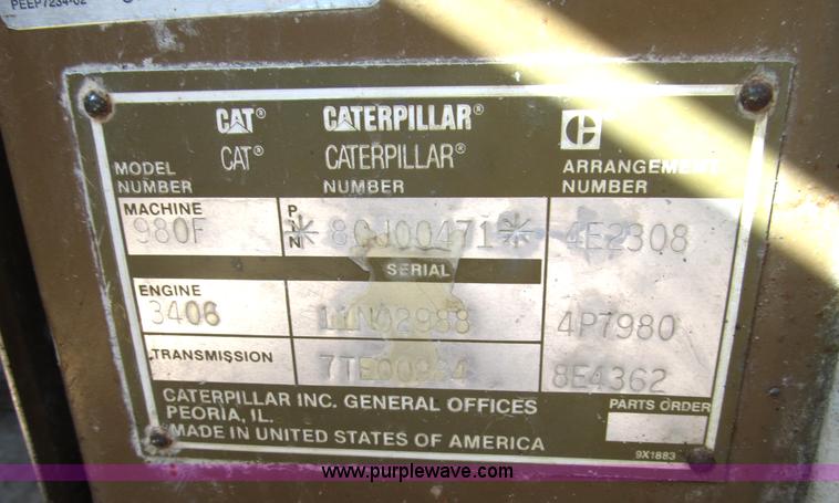 image for item B2113 1992 Caterpillar 980F wheel loader