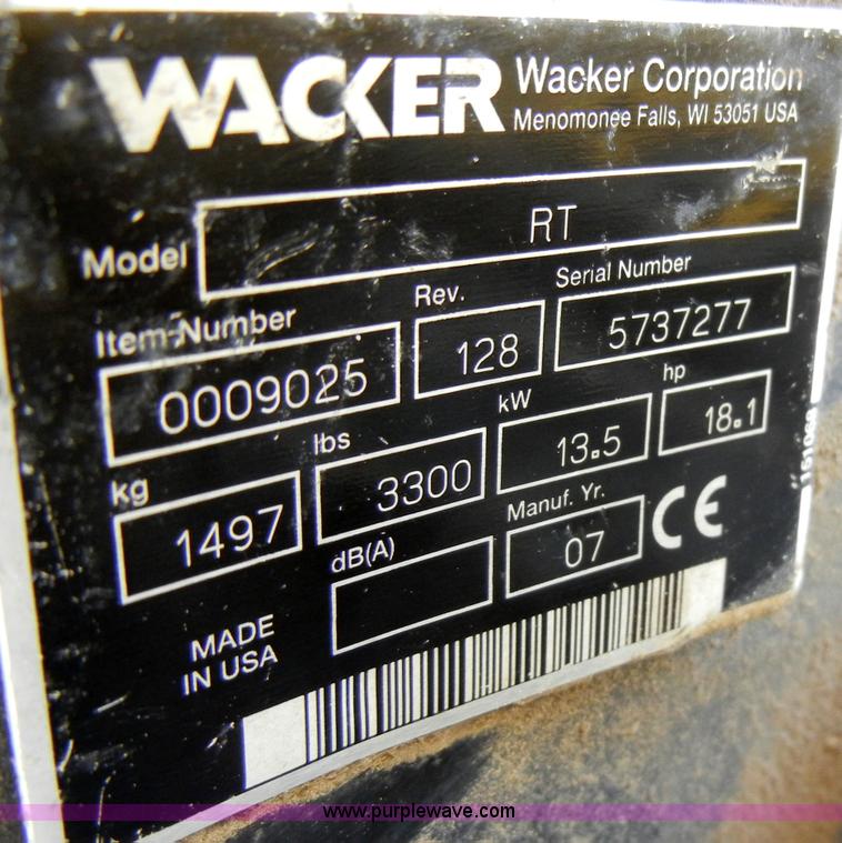 image for item A3373 2007 Wacker padfoot roller/packer