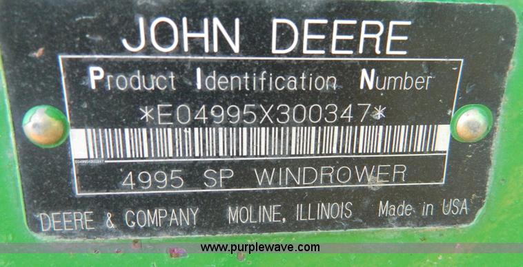 image for item D8640 2004 John Deere 4995 swather